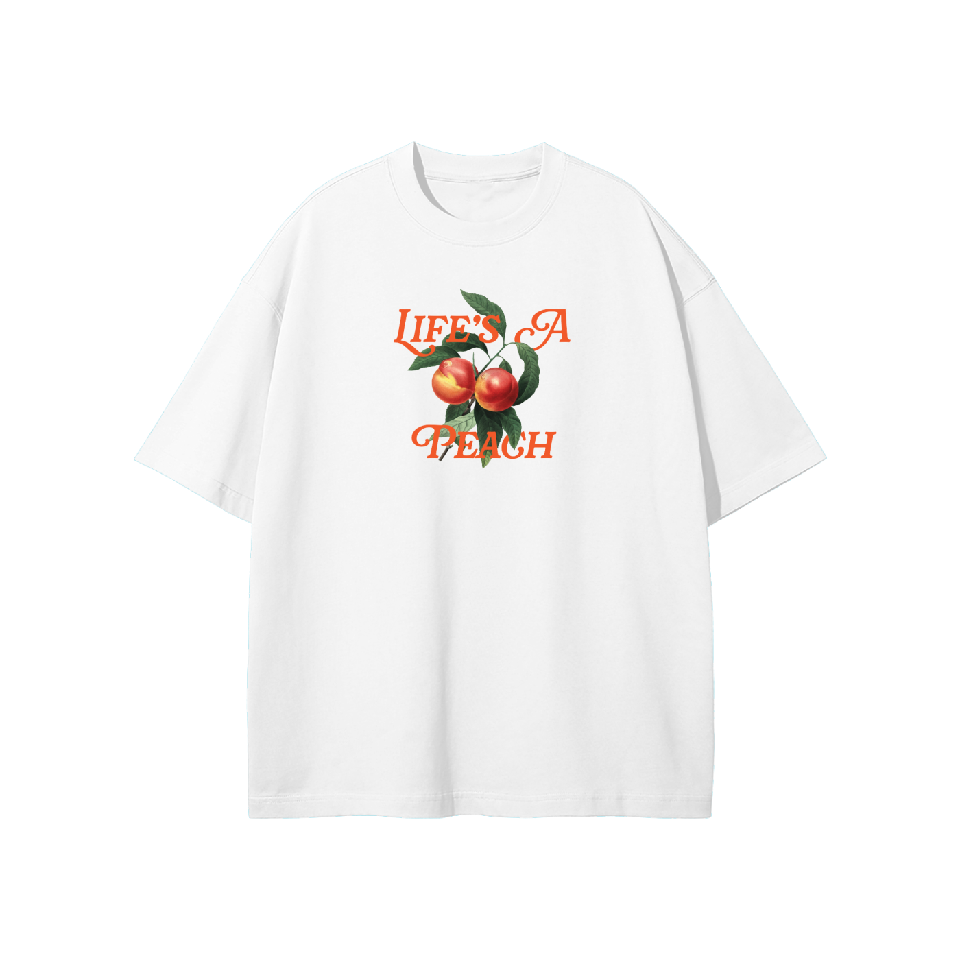 SM Life's A Peach T-shirt white front