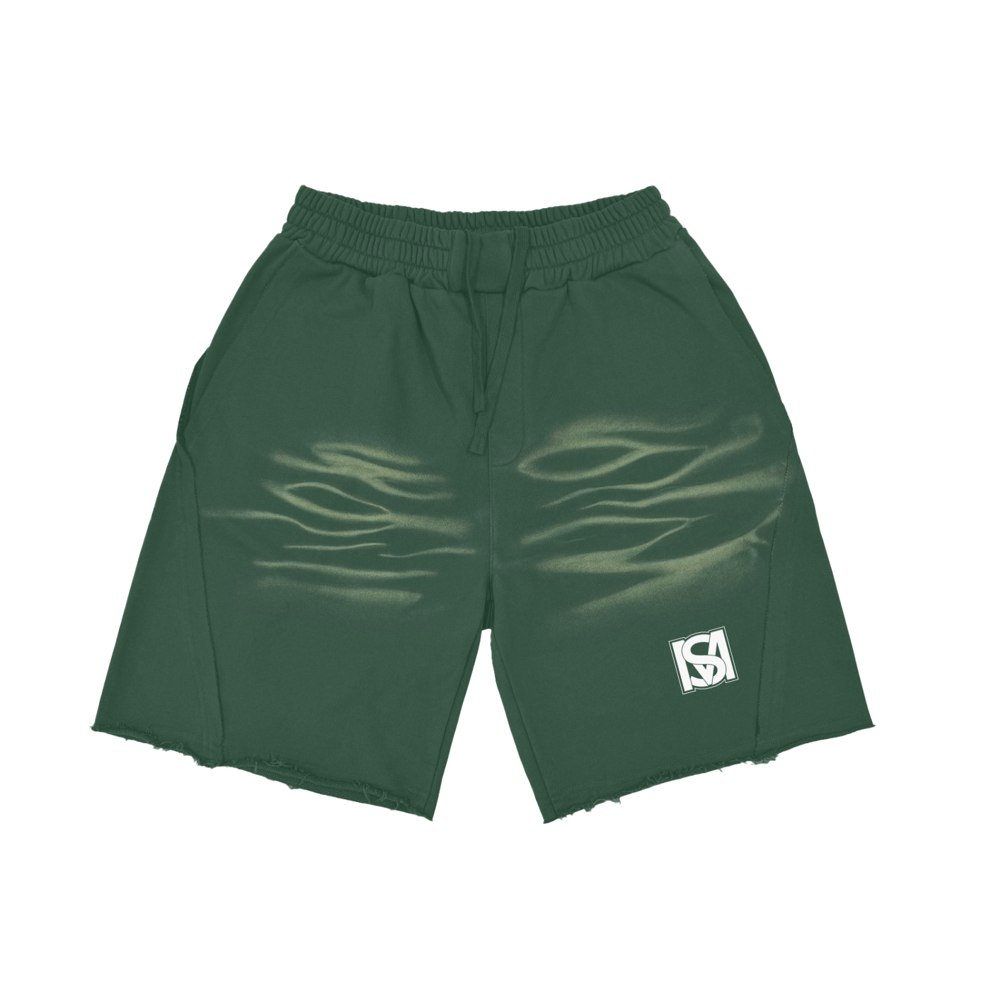 SM Vintage Washed Shorts green front