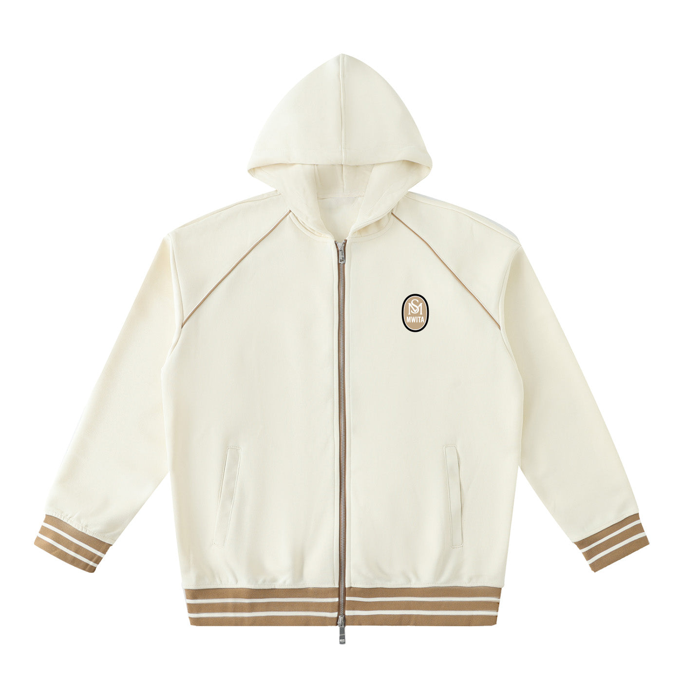 SM Insignia Hoodie beige front