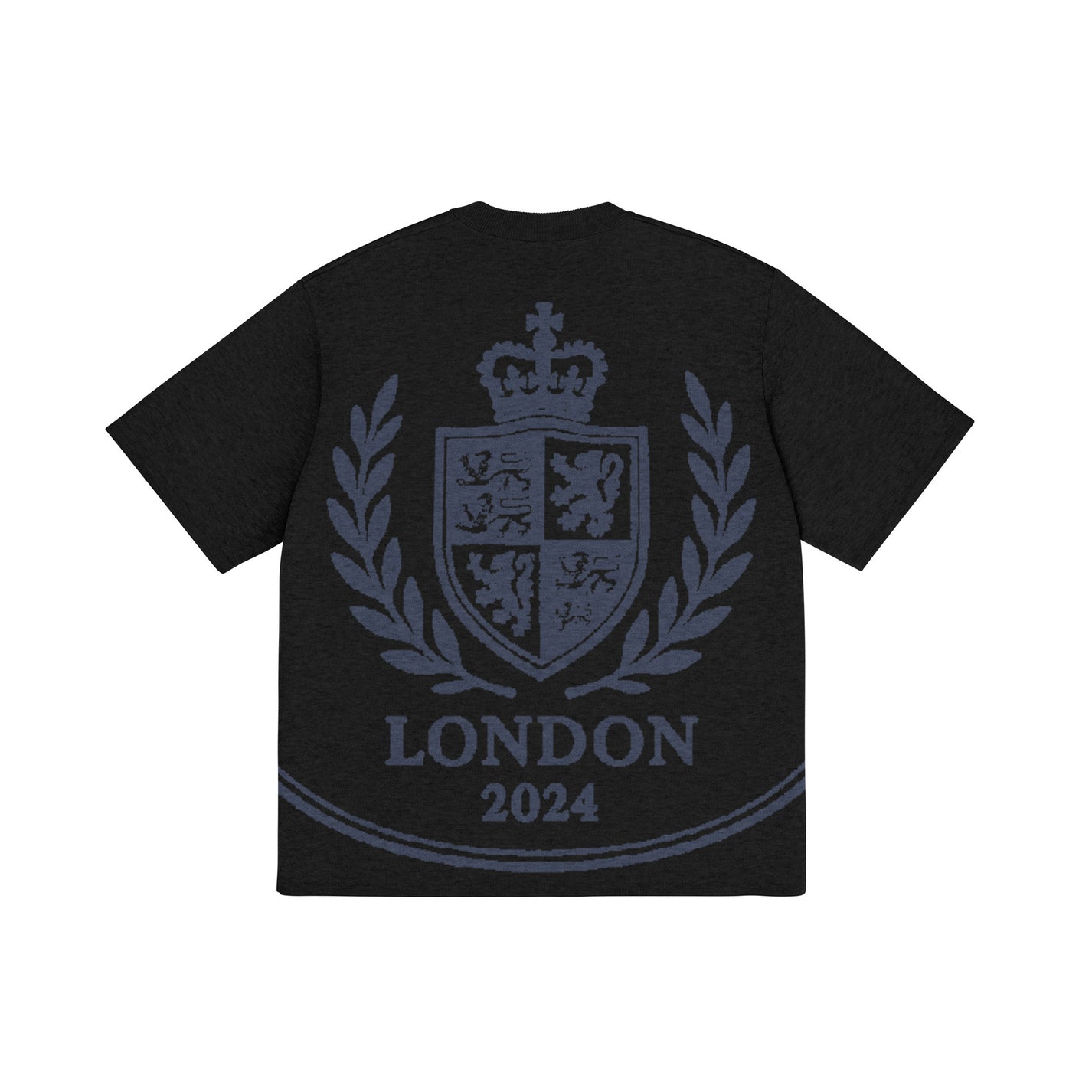 SM Jacquard Knitted Royal Emblem Knitted T-shirt black back
