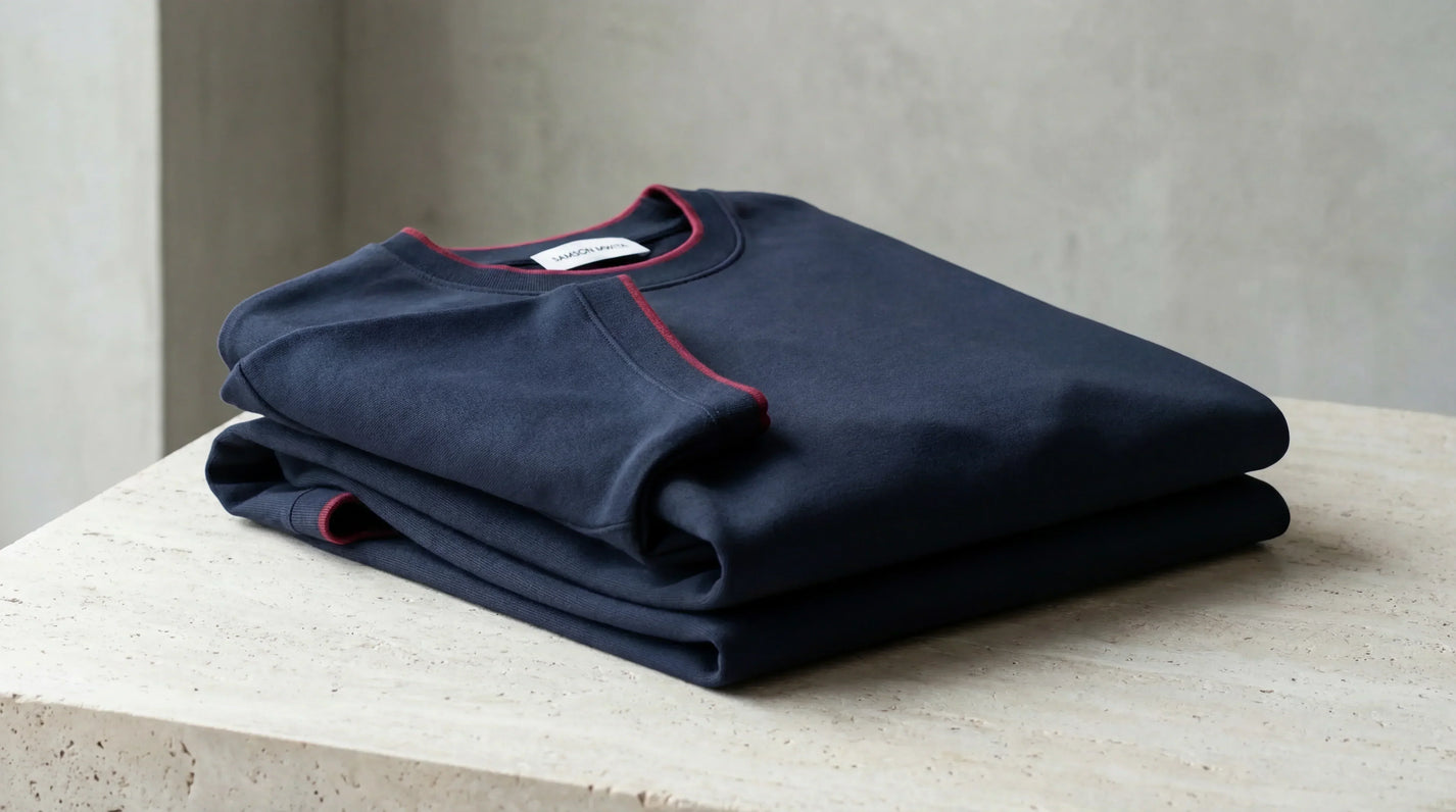 SM Sunwash T-shirt folded on concrete table