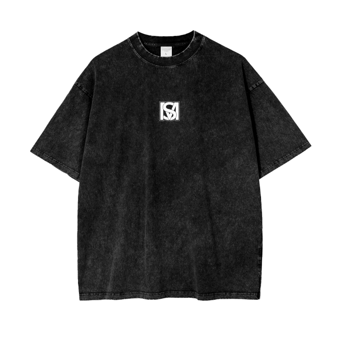 SM Acid Wash T-Shirt black front