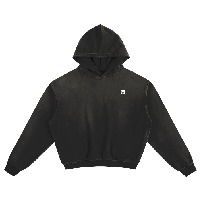 SM Sunfade Boxy Hoodie black front