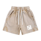 SM Snow Washed Kids Shorts camel front