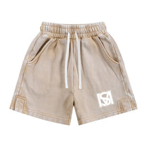 SM Snow Washed Kids Shorts camel front