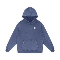 SM Sig. Acid Wash Oversized Hoodie Chambray front