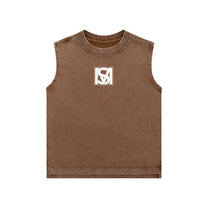 SM Snow Washed Kids Tank Top coffee front
