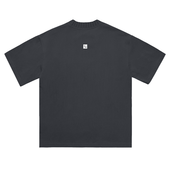 SM Sig. Knitted Round Neck T-Shirt grey back