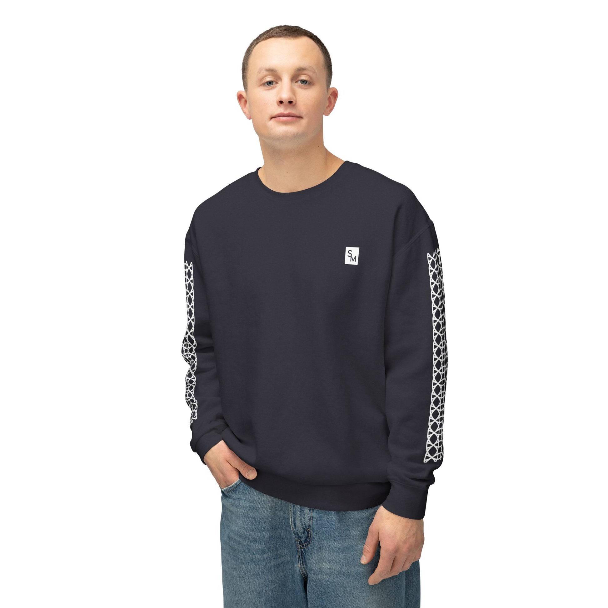 Model wearing SM Spine Sweatshirt black front