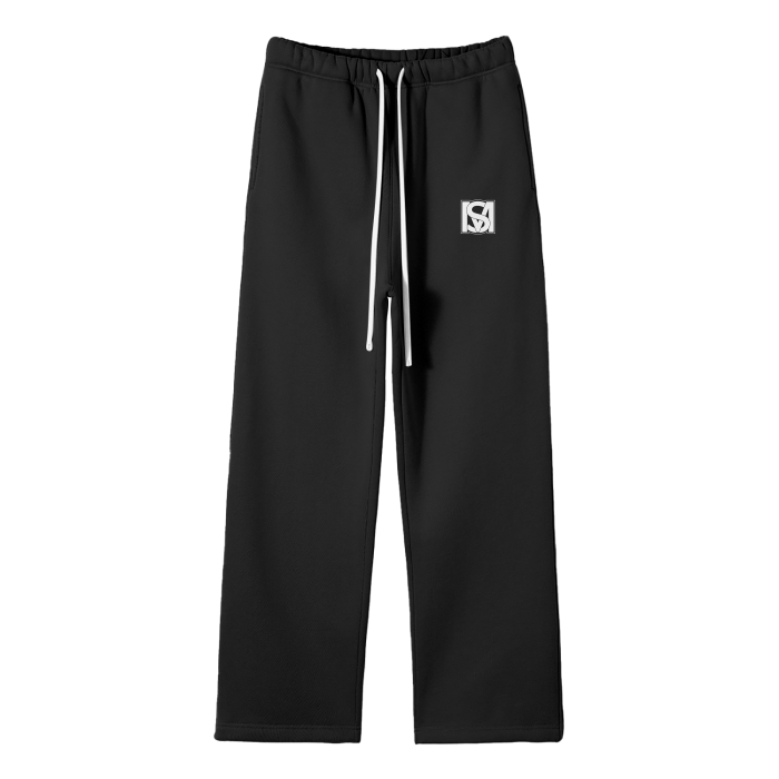 SM Fleece Straight Leg Trousers black front