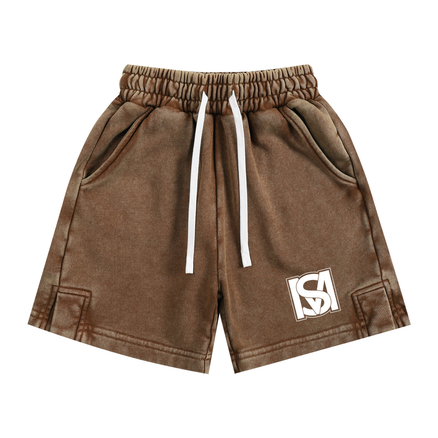 SM Snow Washed Kids Shorts coffee front