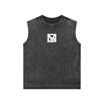 SM Snow Washed Kids Tank Top charcoal front