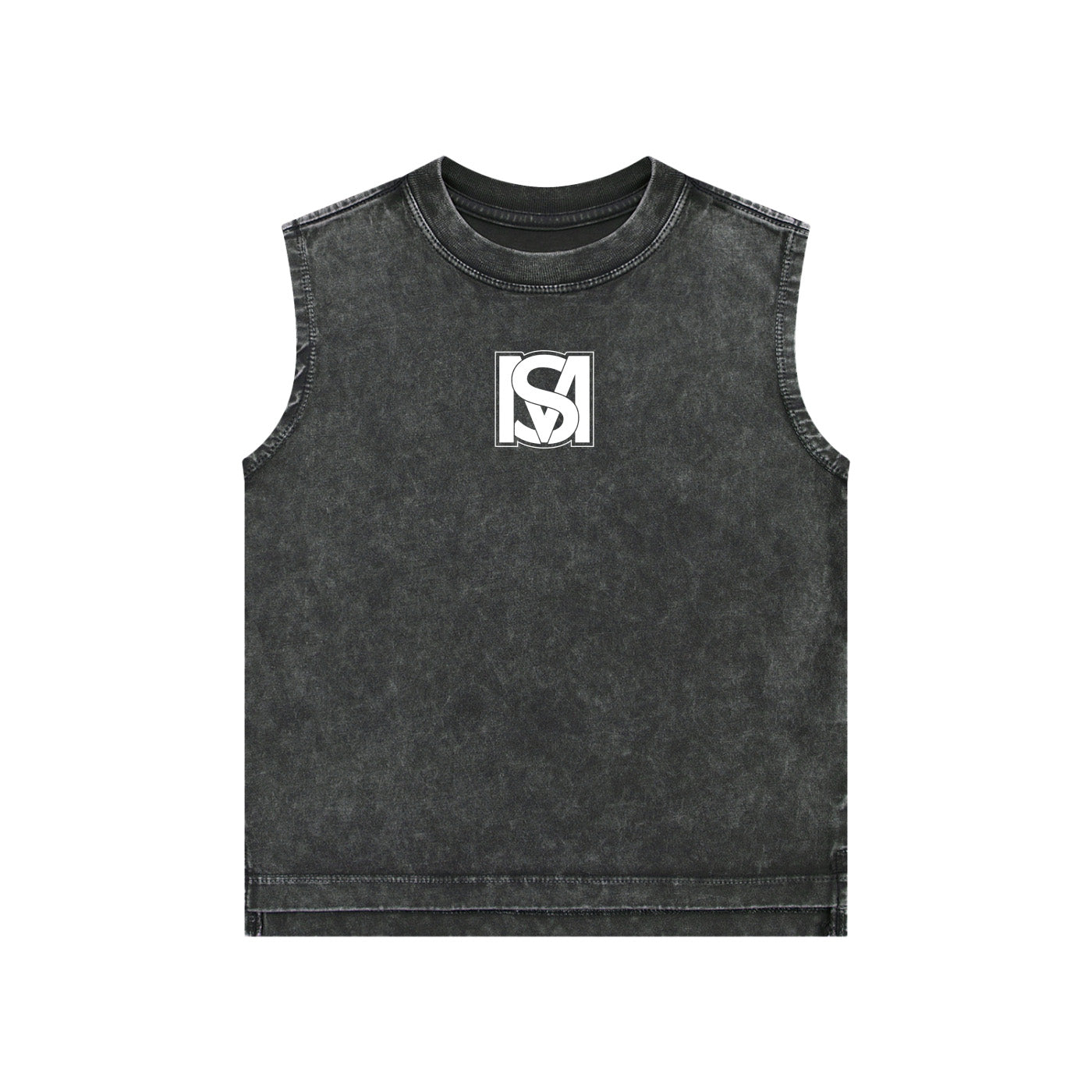SM Snow Washed Kids Tank Top charcoal front