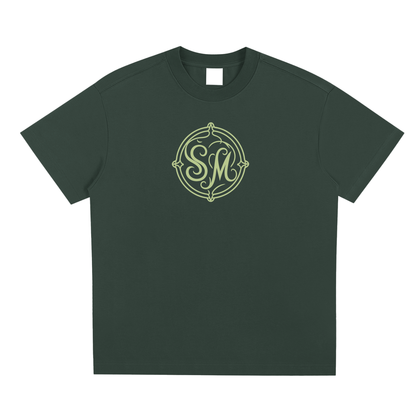 SM Emblem T-shirt dark green front