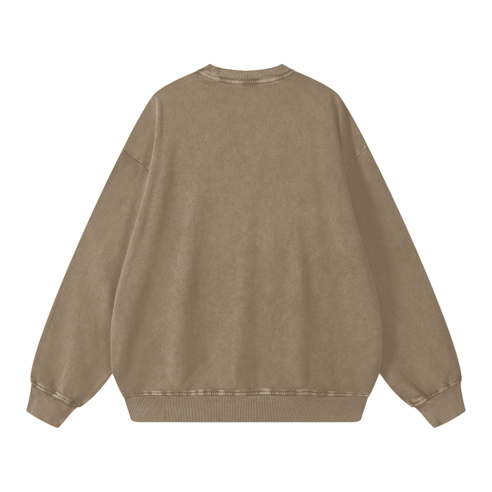 SM Acid Wash Sweatshirt grey coffee back