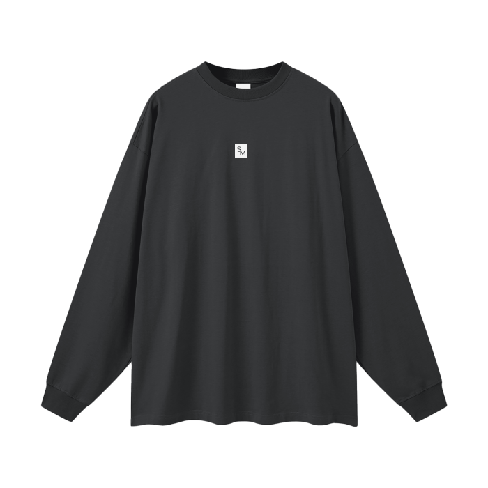 SM Sig. Long Sleeve T-shirt black dark grey front