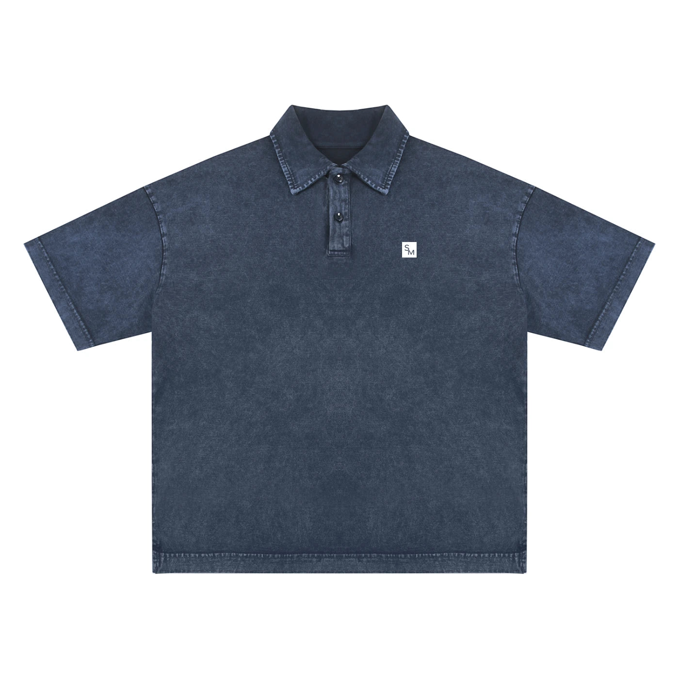 SM Sig. Snow Washed Polo T-shirt blue front