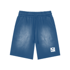 SM Monkey Washed Shorts blue front