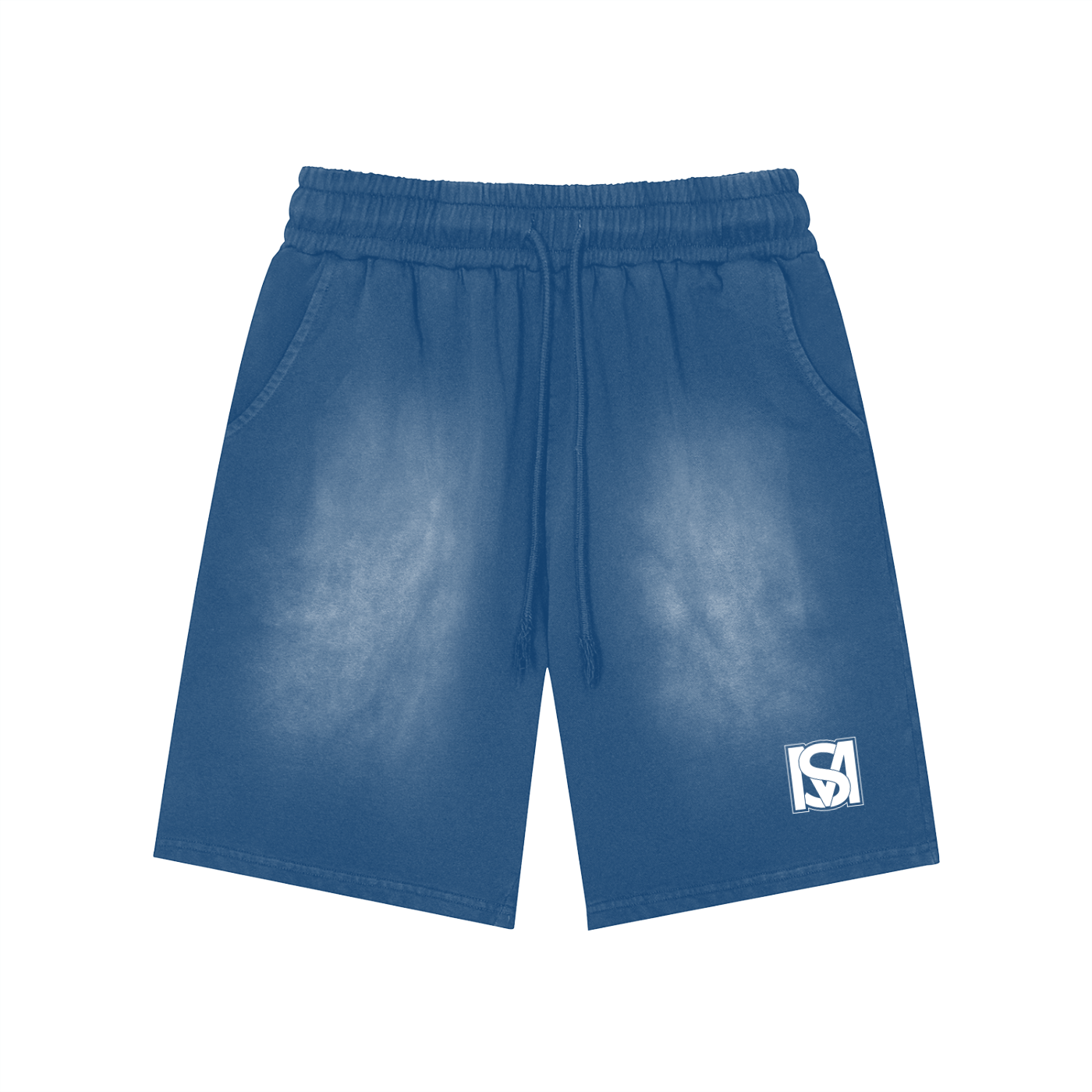 SM Monkey Washed Shorts blue front