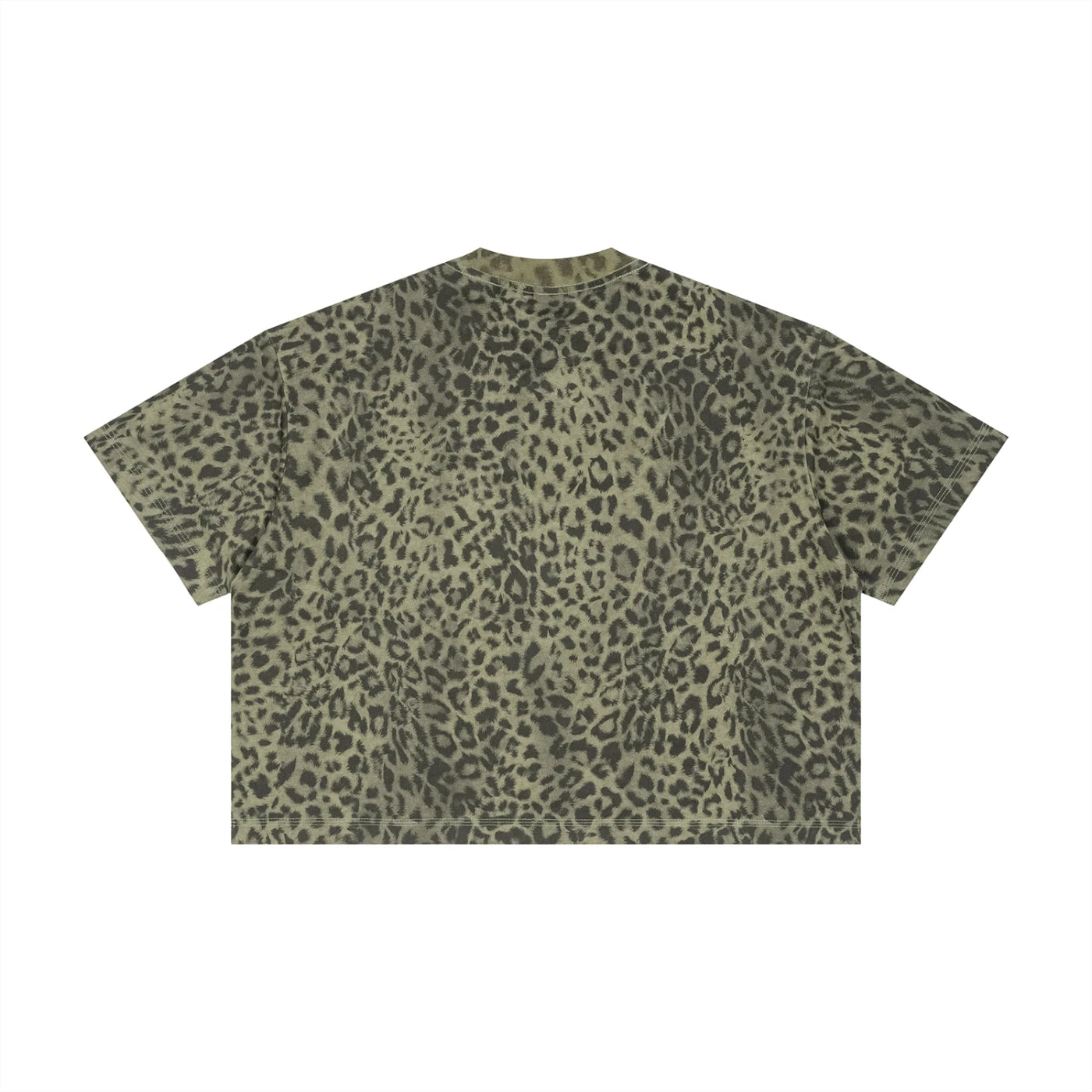SM Leopard Print Boxy T-shirt green back
