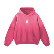 SM Monkey Wash Hoodie hot pink front