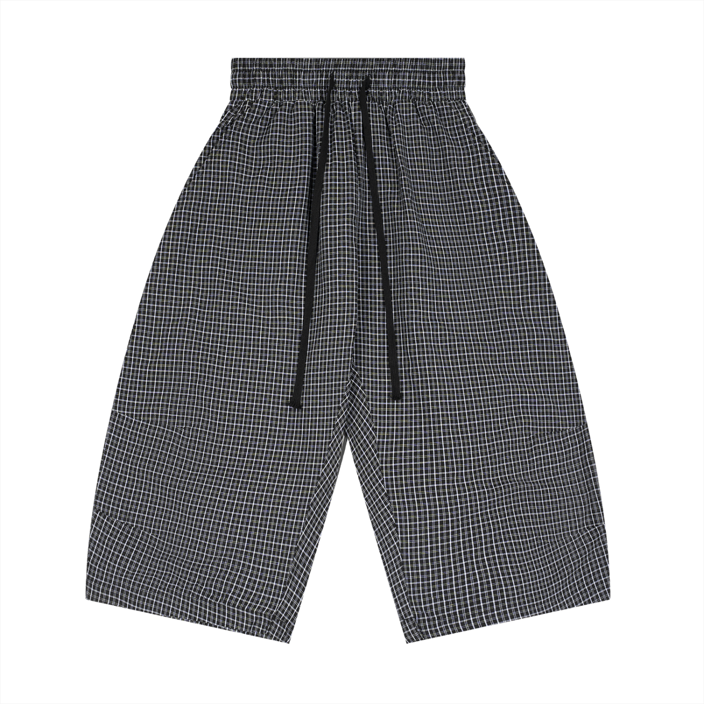 SM Plaid Capri Shorts black front
