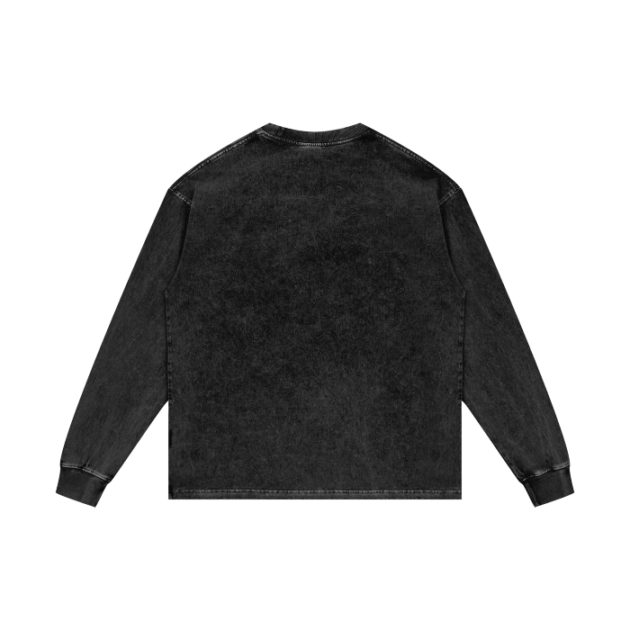SM Acid Wash Long Sleeve T-shirt black back