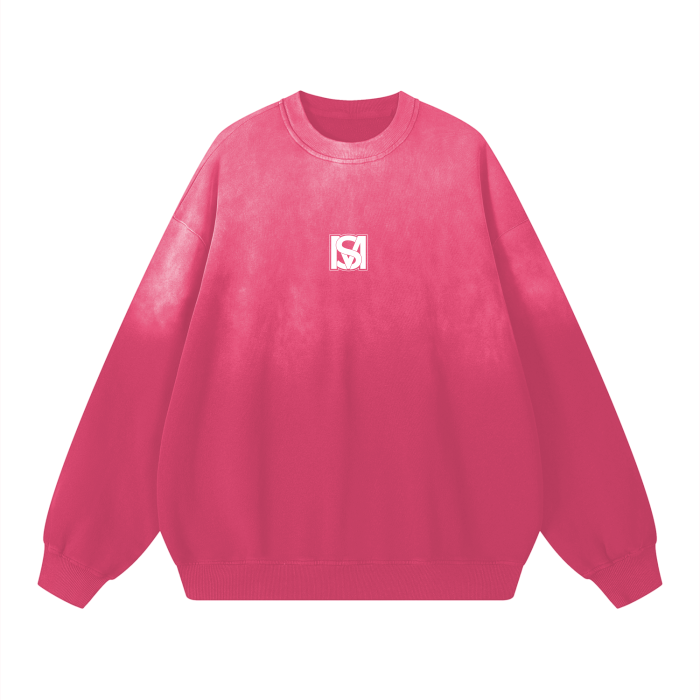 SM Monkey Wash Sweatshirt hot pink front