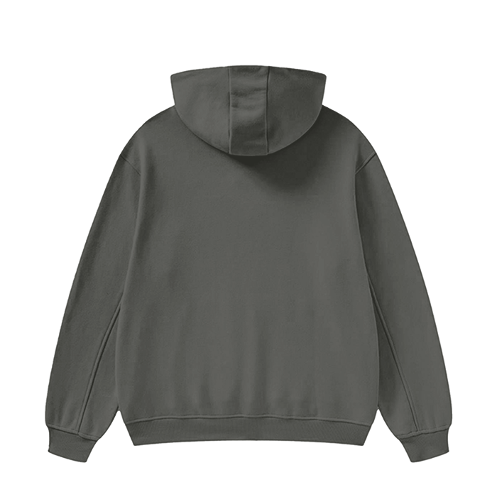 SM Sig. High Neck Fleece Hoodie dark grey back