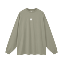 SM Sig. Long Sleeve T-shirt Stone Grey front