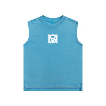 SM Snow Washed Kids Tank Top blue front