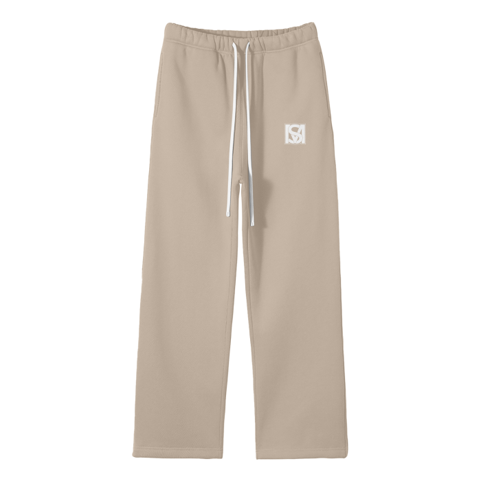 SM Fleece Straight Leg Trousers camel front
