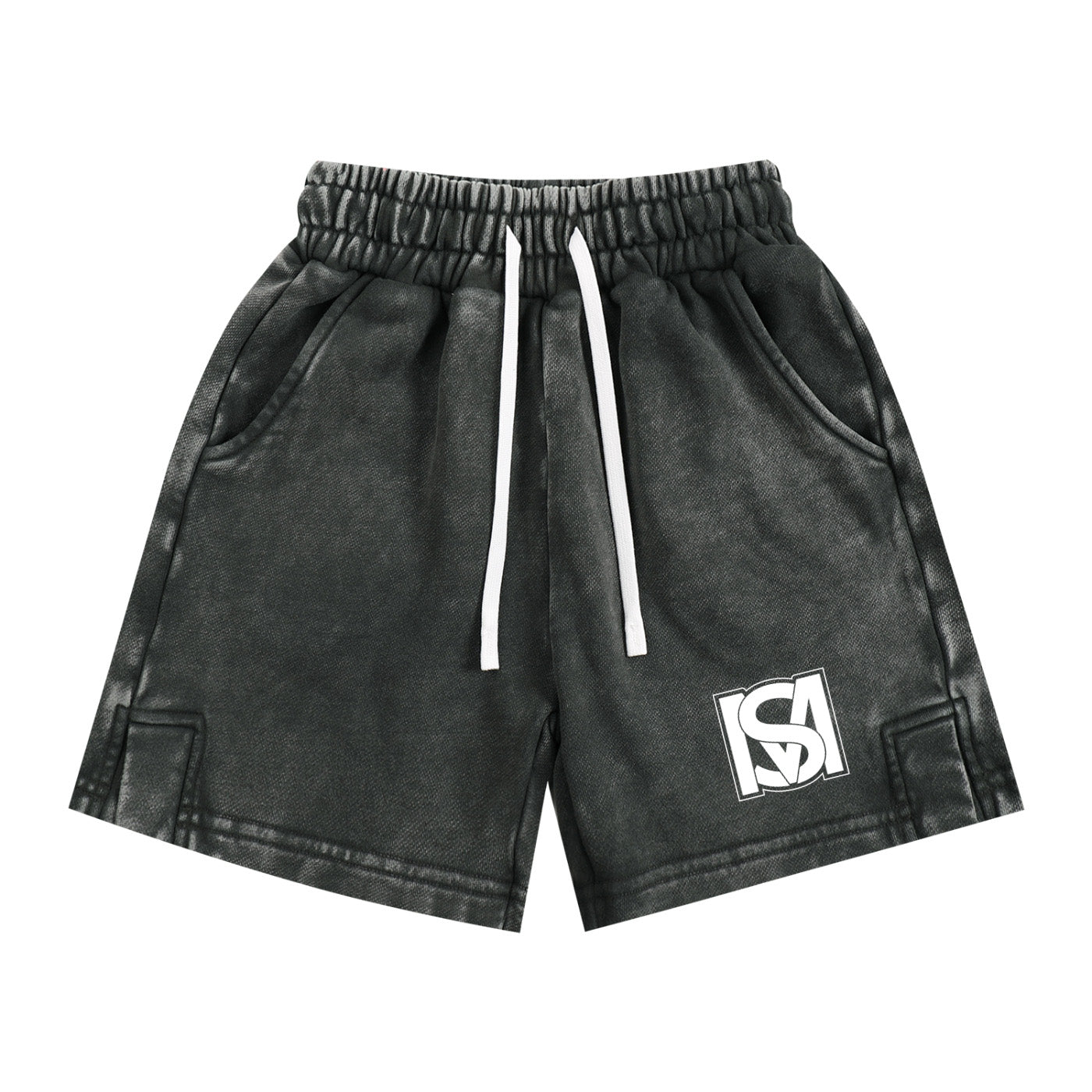 SM Snow Washed Kids Shorts charcoal front