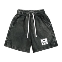 SM Snow Washed Kids Shorts charcoal front