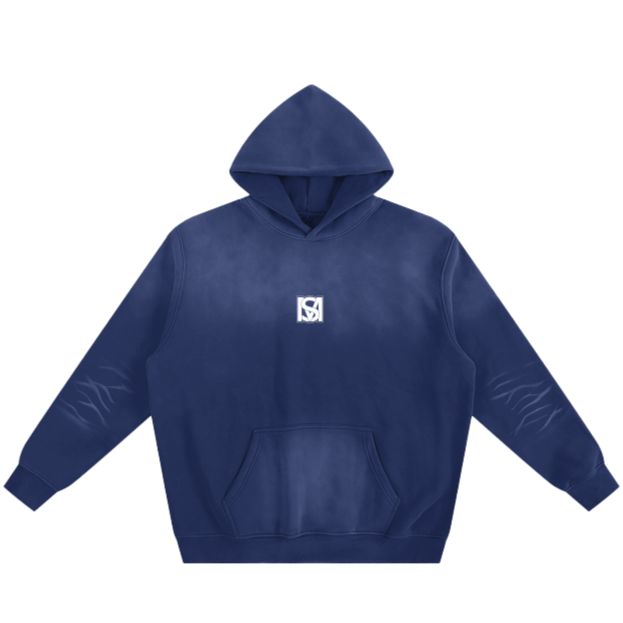 SM Sunfade Fleeced Hoodie oxford navy front