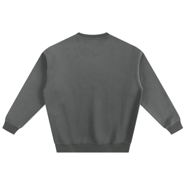 SM Fleece Sweatshirt stone grey back