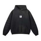 SM Monkey Washed Fleece Hoodie black front