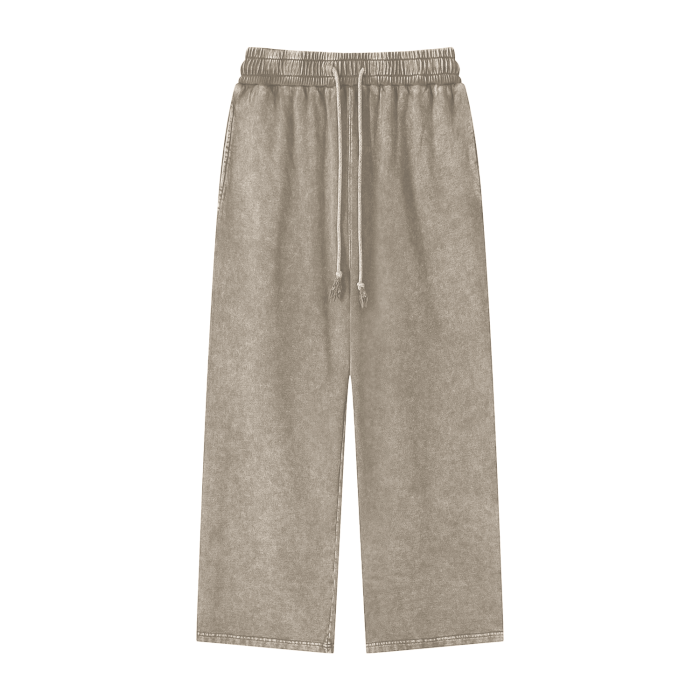 SM Acid Wash Trousers Stone Grey Front