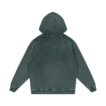 SM Sig. Acid Wash Oversized Hoodie dark green back