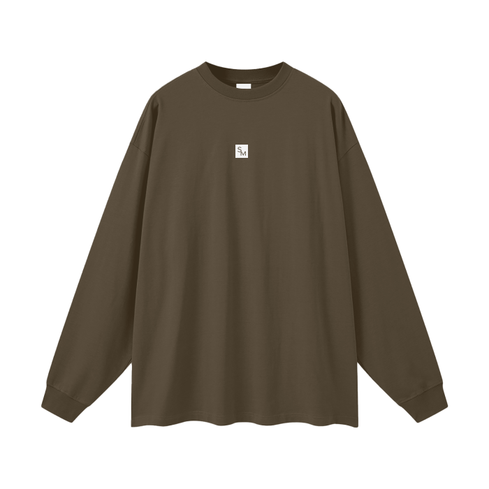 SM Sig. Long Sleeve T-shirt brown front