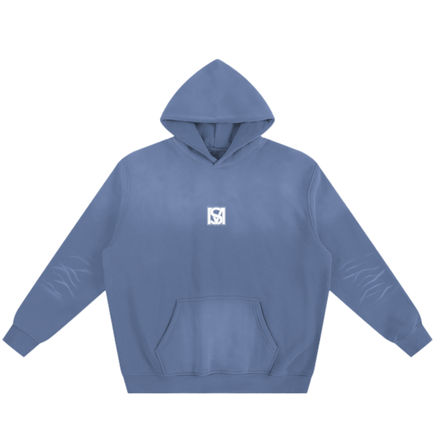 SM Sunfade Fleeced Hoodie denim front