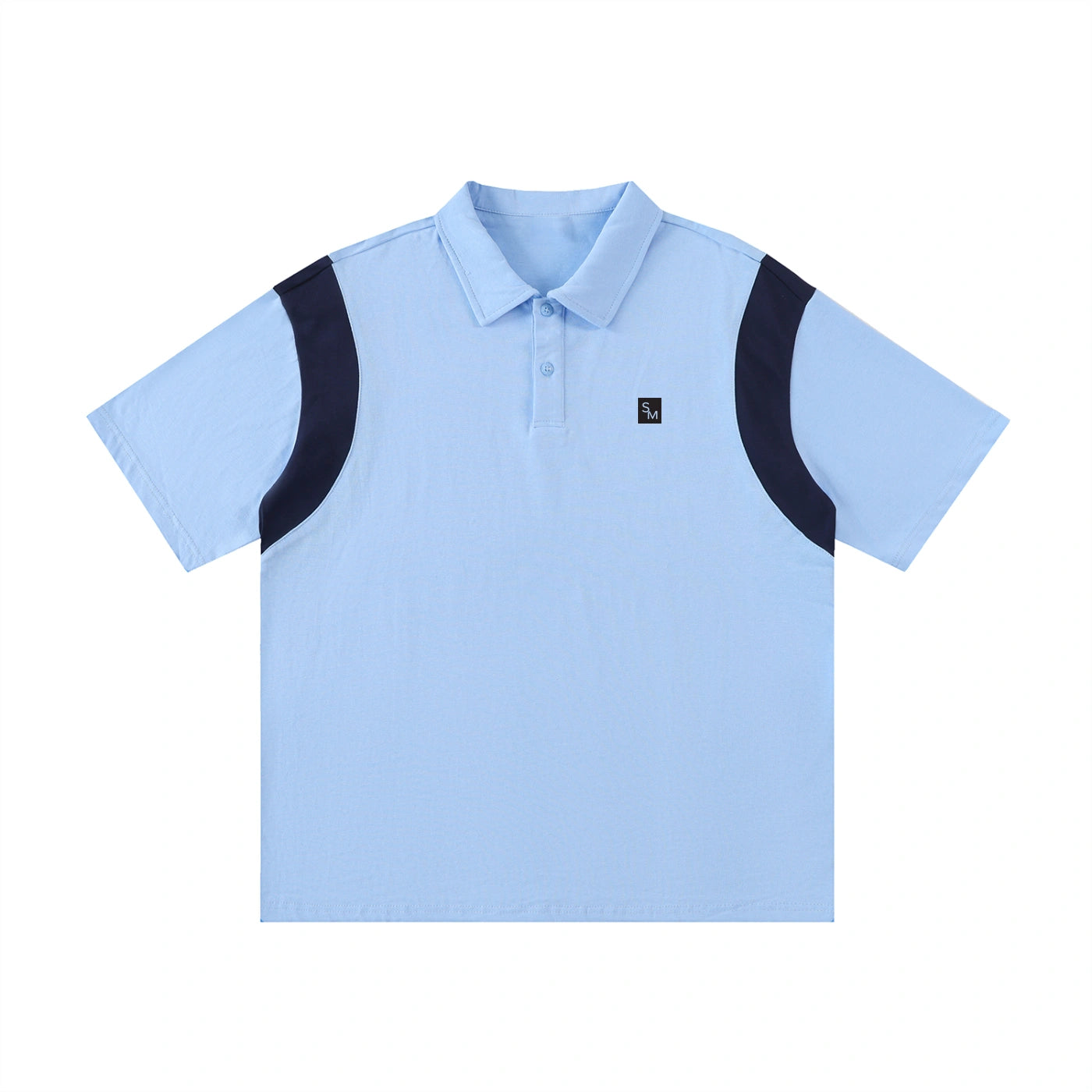 SM Sig. Panel Polo T-shirt blue front