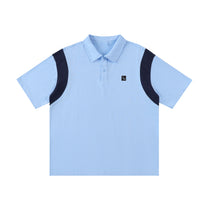 SM Sig. Panel Polo T-shirt blue front