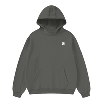 SM Sig. High Neck Fleece Hoodie dark grey front