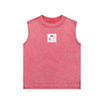SM Snow Washed Kids Tank Top watermelon red front