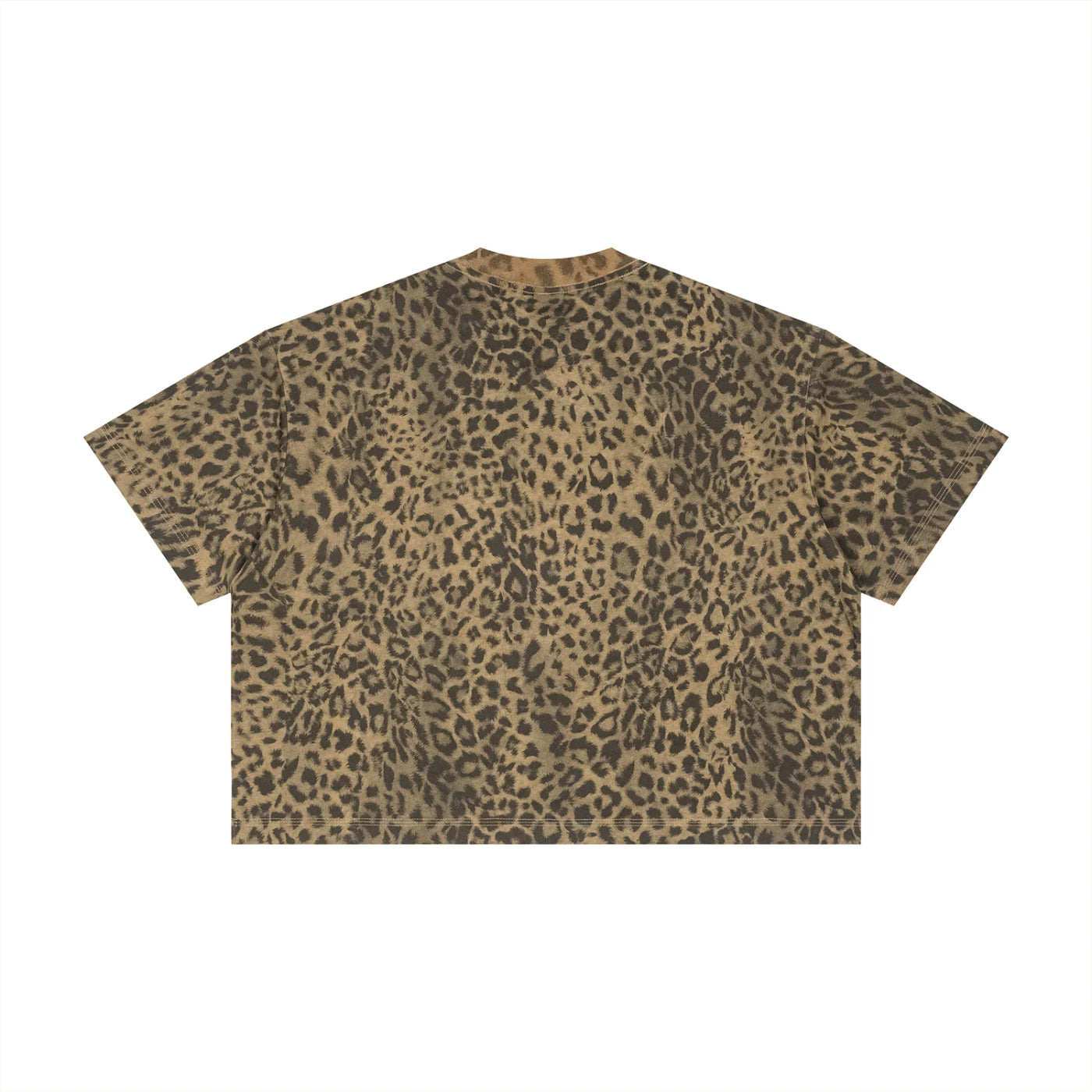 SM Leopard Print Boxy T-shirt brown back