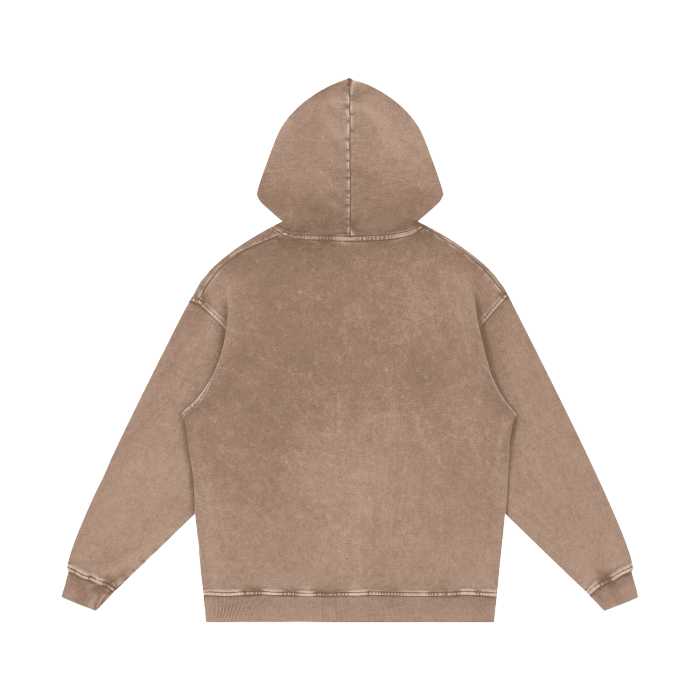 SM Sig. Acid Wash Oversized Hoodie sand back