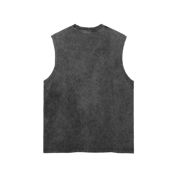 SM Snow Washed Hem Tank Top black back