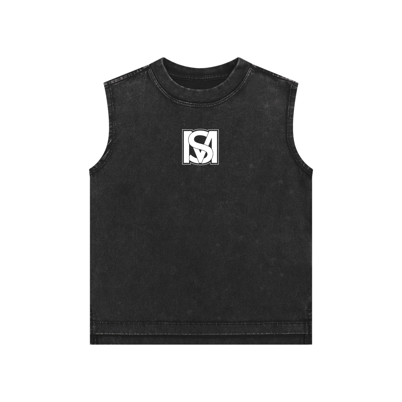 SM Snow Washed Kids Tank Top black front