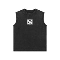 SM Snow Washed Kids Tank Top black front